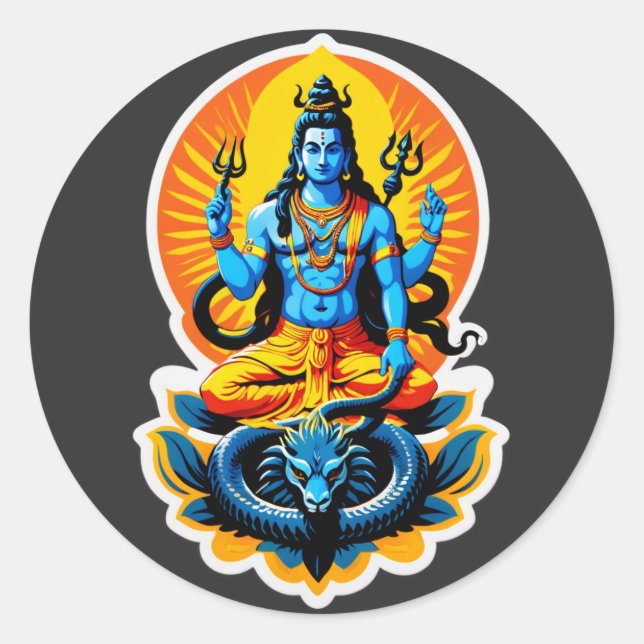 Shiva: Herr des Lichts, Krypta der Schatten Runder Aufkleber (Vorderseite)