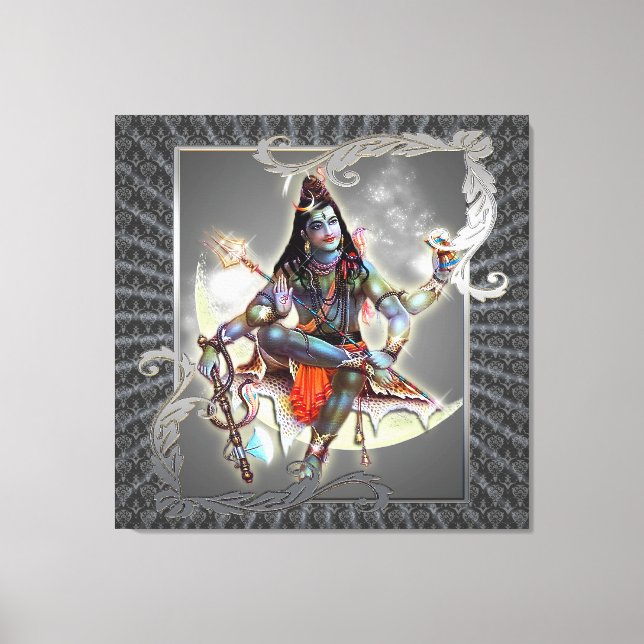 Shiva - Magie von Grau - überzogene Leinwand (Vorderseite)