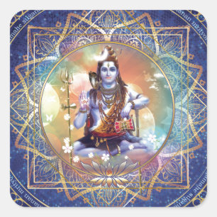 Shiva Mahamrityunjaya - Karma reinigen Quadratischer Aufkleber