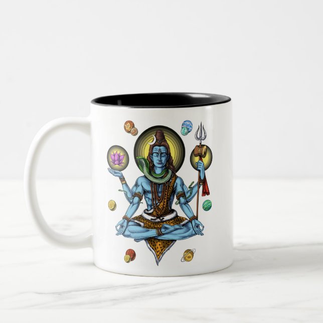 Shiva Meditation Zweifarbige Tasse (Links)