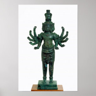 Shiva mit vielen Armen und Köpfen, Angkor Poster
