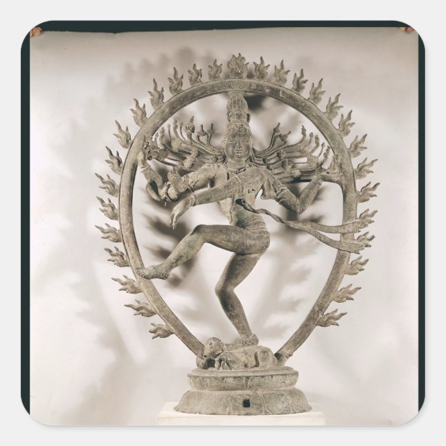 Shiva Nataraja, Dravidian Quadratischer Aufkleber (Vorderseite)