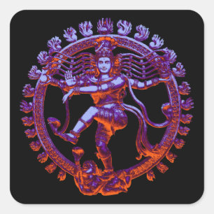 Shiva Nataraja tanzen Quadratischer Aufkleber