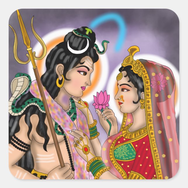 Shiva Parvati Aufkleber (Vorderseite)