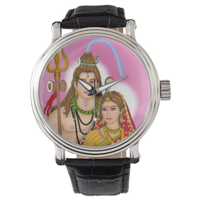 Shiva Parvati Clock Armbanduhr (Vorderseite)