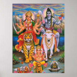 Shiva Parvati Ganesha Plakat