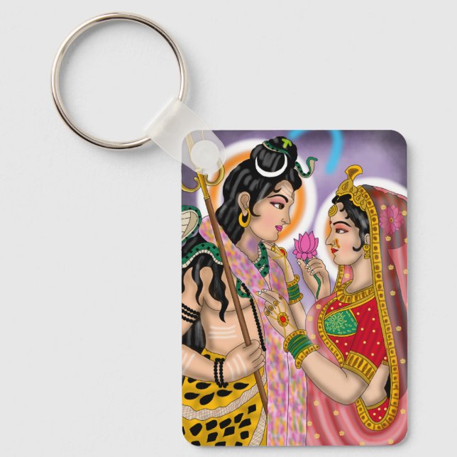 Shiva Parvati Keychain Schlüsselanhänger (Vorderseite)