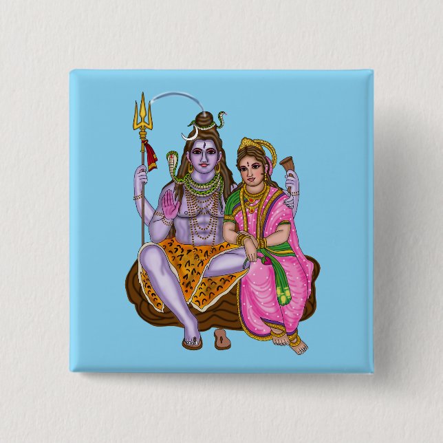 Shiva Parvati Knopf Button (Vorderseite)