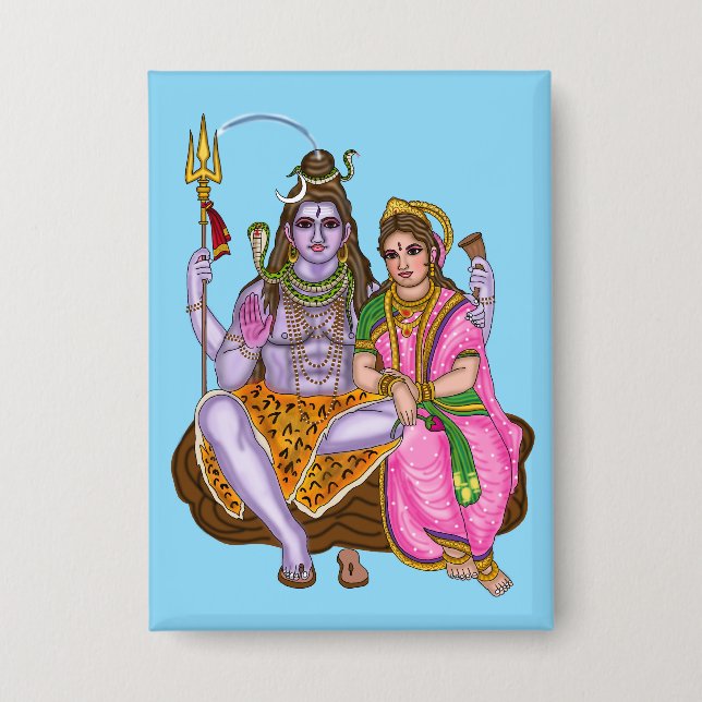 Shiva Parvati Knopf Button (Vorderseite)