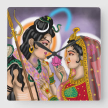 Shiva Parvati Wall Clock