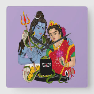 Shiva Parvati Wanduhr