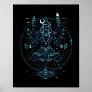 Shiva Spiritueller Hindu-Gott Tandava-Tanz Yoga-Me Poster