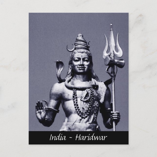 Shiva Statue, Deity Haridwar / Indien Postkarte (Vorderseite)