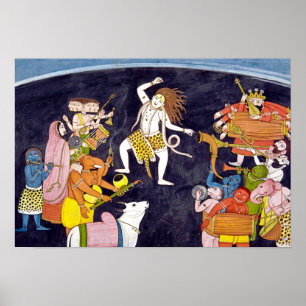 Shiva tanzt indische Malerei Poster