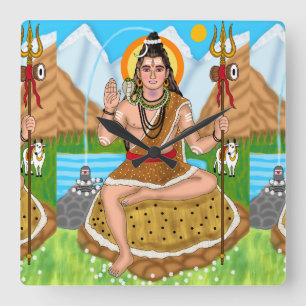 Shiva-Uhr Quadratische Wanduhr