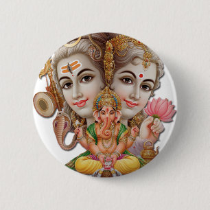 Shiva und Familie Button