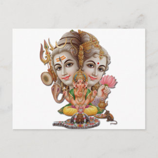 Shiva und Familie Postkarte