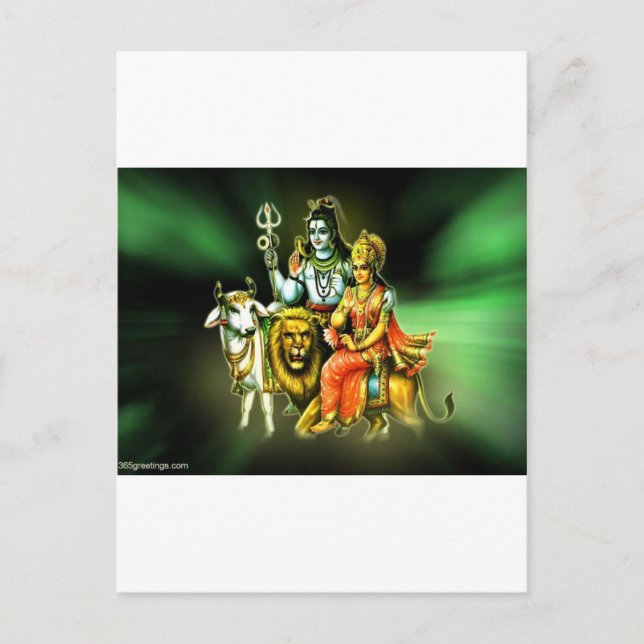 SHIVA UND PARVATHI POSTKARTE (Vorderseite)