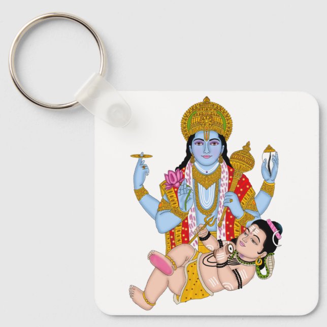 Shiva & Vishnu Keychain – Spiritual Combo Keyring Schlüsselanhänger (Vorderseite)