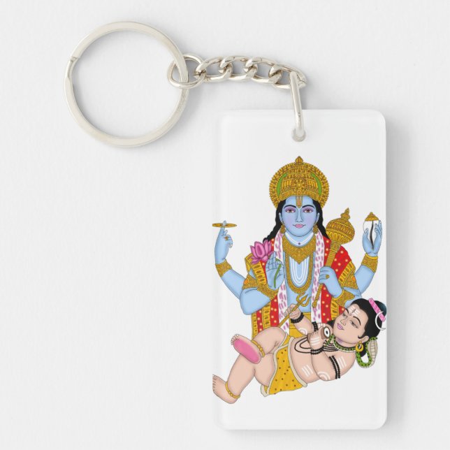 Shiva & Vishnu Keychain – Spiritual Combo Keyring Schlüsselanhänger (Vorderseite)
