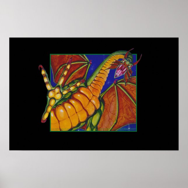 Shivan Dragon druckt schwarz Poster (Vorne)