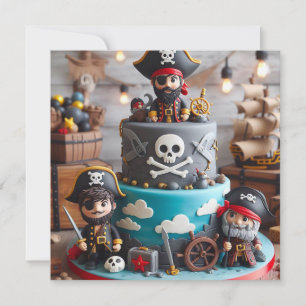SHIVER ME TIMBERS PIRATES THEMED BIRTHDAY CAKE EINLADUNG