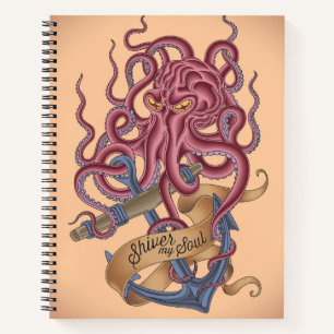 Shiver My Soul Octopus Tatto Notizbuch