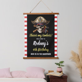 Shiver My Tembers Pirate Party Wandteppich Mit Holzrahmen