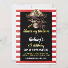 Shiver My Timbers Pirate Thema Geburtstagseinladun Einladung