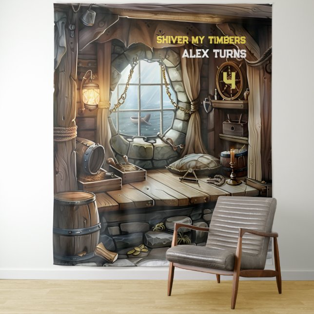 Shiver My Timbers Pirate Theme Wandteppich (Beispiel)