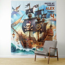 Shiver My Timbers Pirate Theme Wandteppich