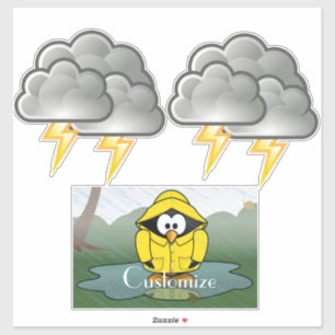 Shivering Rainy Day Pinguin Thunder_Cove Aufkleber
