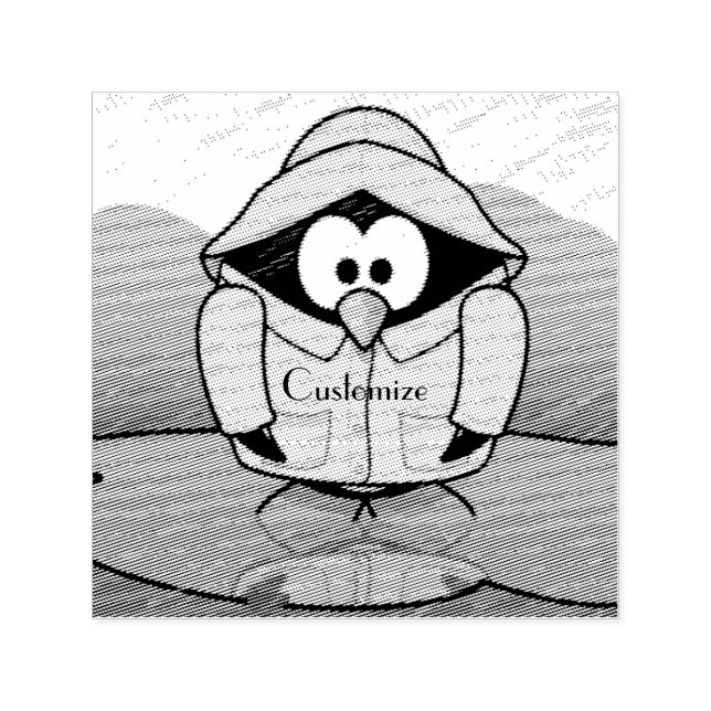 Shivering Rainy Day Pinguin Thunder_Cove Permastempel (Design)