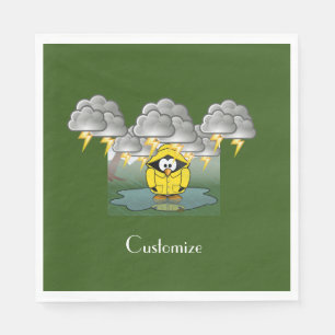 Shivering Rainy Day Pinguin Thunder_Cove Serviette