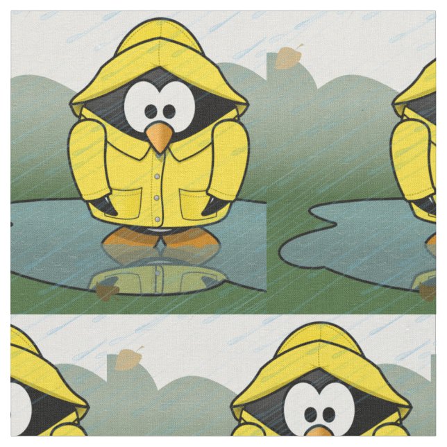 Shivering Rainy Day Pinguin Thunder_Cove Stoff (Nahaufnahme)