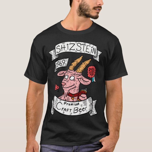 Shizstein. Logo des Handwerks. Rosa Ziege. T-Shirt (Vorderseite)