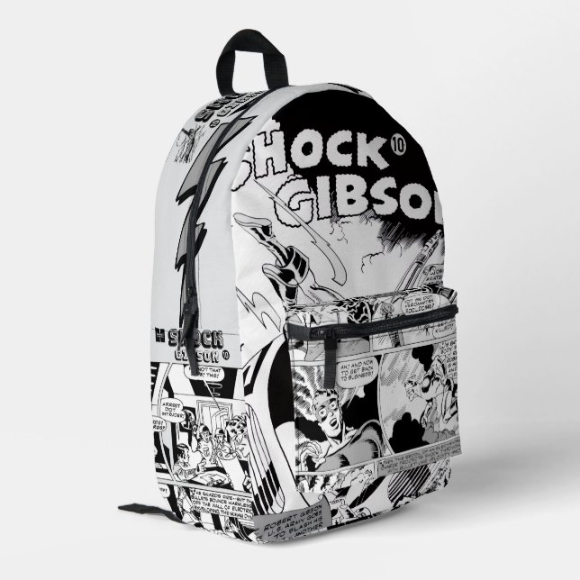 'SHOCK Gibson' Comics-Rucksack  Bedruckter Rucksack (Rückseitige Ecke links)