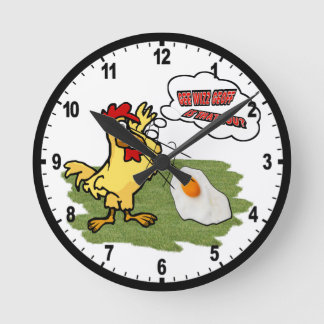 Shocked Chicken Runde Wanduhr