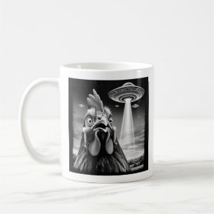 Shocked Rooster Zeuges UFO Entführung - Retro Kaffeetasse