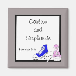 Shoe Blue/Pink Wedding Magnet Gefallen