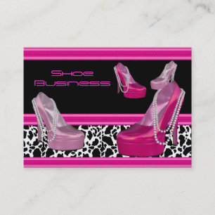 Shoe Business Card Schwarzweiß Pink Visitenkarte