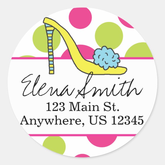 Shoe Polka Dot Address Stickers (Vorderseite)