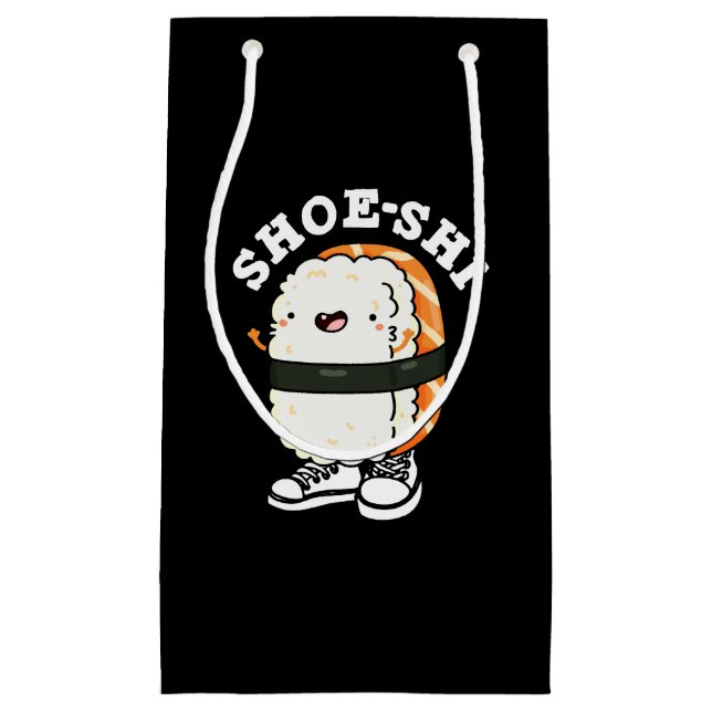 Shoe-shi Funny Sushi Pun Dark BG Kleine Geschenktüte (Vorderseite)