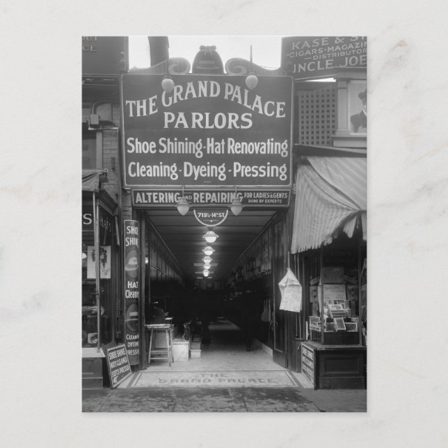 Shoe Shine Parlor, 1920er Postkarte (Vorderseite)