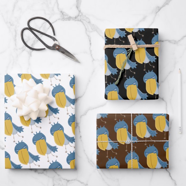 Shoebill Geschenkpapier Set (Vorderseite)