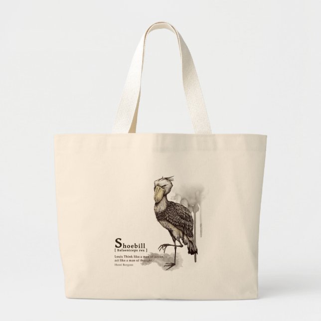 shoebill - mocha jumbo stoffbeutel (Vorne)