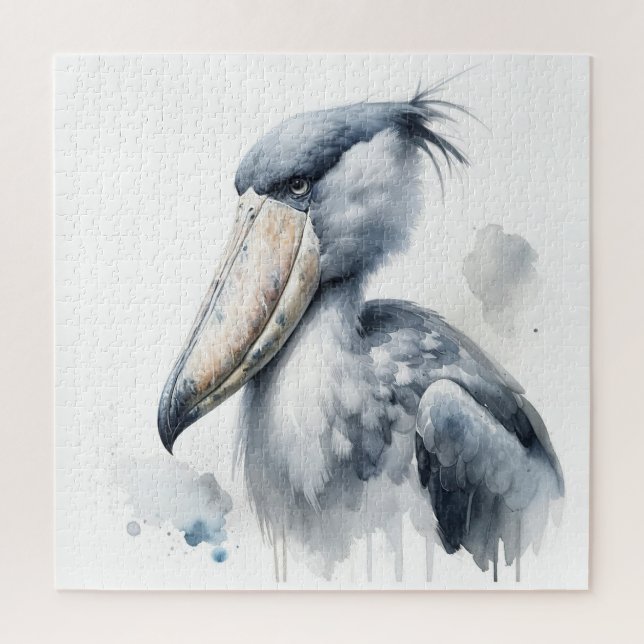Shoebill Stork Watercolor AREF309 - Watercolor Puzzle (Vertikal)