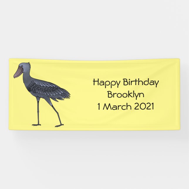 Shoebill-Vogel-Cartoon Banner (Horizontal)