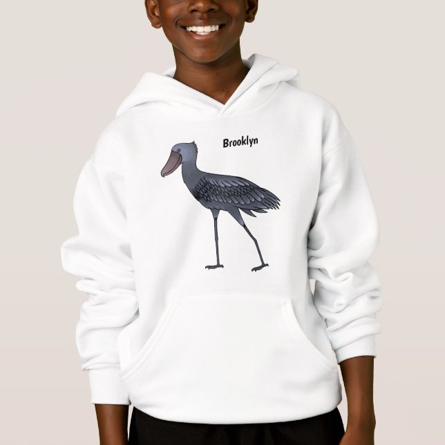 Shoebill-Vogel-Cartoon Hoodie (Vorderseite)