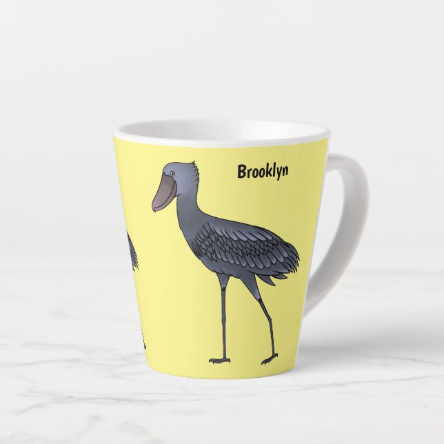Shoebill-Vogel-Cartoon Milchtasse (Rechte Ecke)